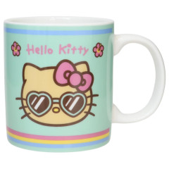 Japan Sanrio Ceramic Mug - Hello Kitty : Tan Swimsuit Party Y2K Tan Blue