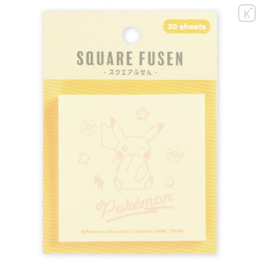 Japan Pokemon Square Fusen Sticky Notes - Pikachu : Color - 1