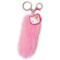 Japan Sanrio Dangling Tail Mascot Keychain - Hello Kitty : Y2k Houndstooth Pink - 1