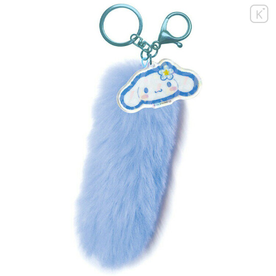 Japan Sanrio Dangling Tail Mascot Keychain - Cinnamoroll : Y2k Houndstooth - 1