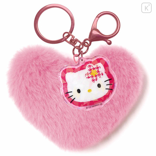 Japan Sanrio Dangling Tail Mascot - Hello Kitty : Y2k Houndstooth Heart - 1