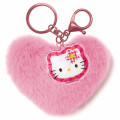 Japan Sanrio Dangling Tail Mascot Keychain - Hello Kitty : Y2k Houndstooth Heart - 1