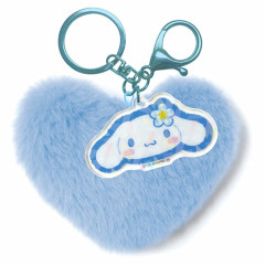 Japan Sanrio Dangling Tail Mascot Keychain - Cinnamoroll : Y2k Houndstooth Heart
