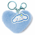 Japan Sanrio Dangling Tail Mascot Keychain - Cinnamoroll : Y2k Houndstooth Heart - 1