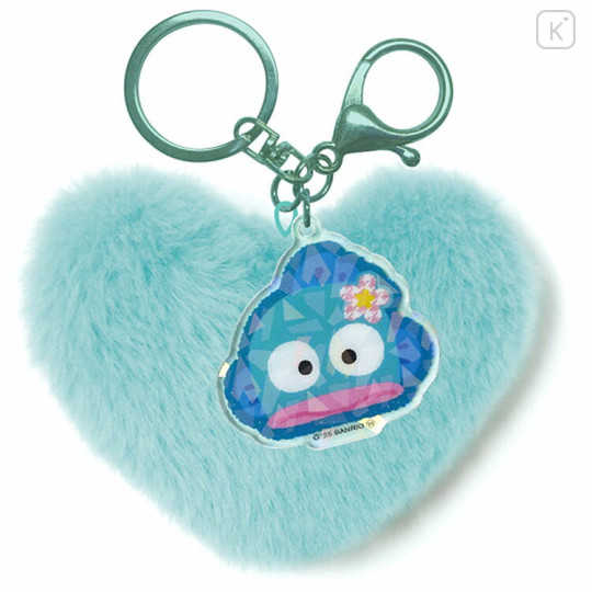 Japan Sanrio Dangling Tail Mascot Keychain - Hangyodon : Y2k Houndstooth Heart - 1