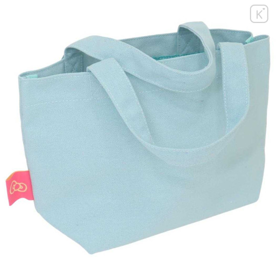 Japan Sanrio Mini Tote Bag - Hello Kitty : Tan Swimsuit Party Blue Sunglasses - 4