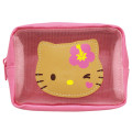 Japan Sanrio Mesh Mini Pouch - Hello Kitty : Y2K Tan Pink - 1