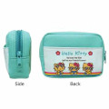 Japan Sanrio Mesh Mini Pouch - Hello Kitty : Tan Swimsuit Party Green Sunglasses - 2