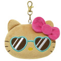Japan Sanrio Face-shaped Pass Case & Pouch - Hello Kitty : Tan Swimsuit Party Sunglasses - 1