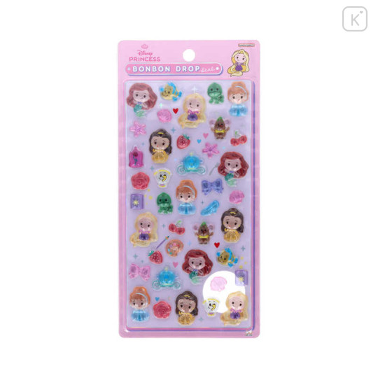 Japan Disney Bonbon Drop Seal 3D Sticker - Disney Princess : Pink - 1