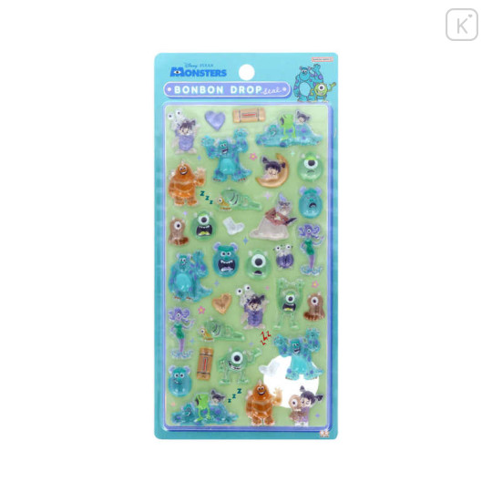 Japan Disney Bonbon Drop Seal 3D Sticker - Monsters Inc : Mike & Sulley - 1