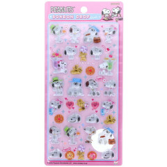 Japan Peanuts Bonbon Drop Seal 3D Sticker - Snoopy : Family Pink