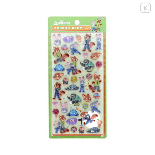 Japan Disney Bonbon Drop Seal 3D Sticker - Zootopia : Judy & Nick - 1