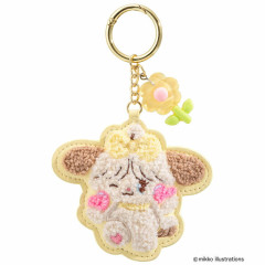Japan Mikko Illustrations Sagara Embroidered Keychain - Souffle Flower
