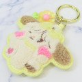 Japan Mikko Illustrations Sagara Embroidered Keychain - Souffle Flower - 3