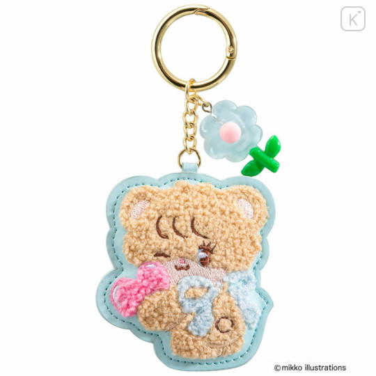 Japan Mikko Illustrations Sagara Embroidered Keychain - Latte Flower - 1