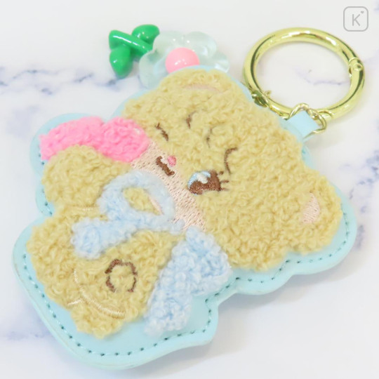 Japan Mikko Illustrations Sagara Embroidered Keychain - Latte Flower - 3