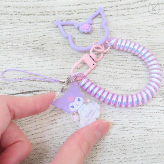 Japan Sanrio Multi-coil Spring Smartphone Strap - Kuromi : On Cloud Aurora - 2