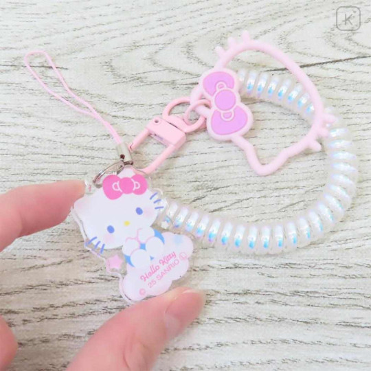 Japan Sanrio Multi-coil Spring Smartphone Strap - Hello Kitty : On Cloud Aurora - 2