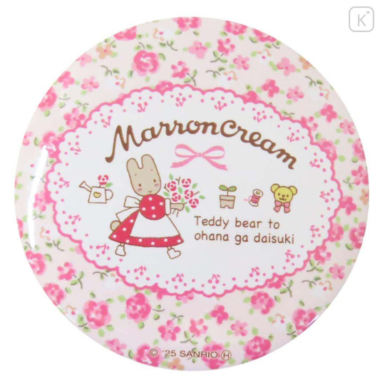 Japan Sanrio Can Mirror - Marron Cream : 40th Anniversary Flower - 1