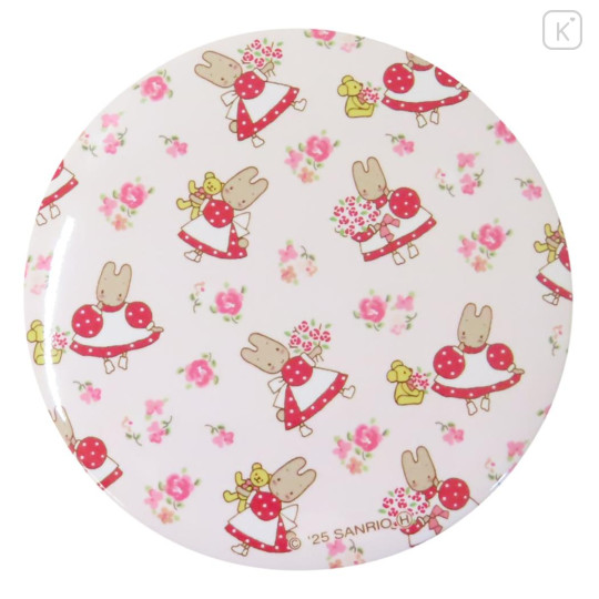 Japan Sanrio Can Mirror - Marron Cream : 40th Anniversary Flower B - 1
