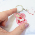 Japan Sanrio Acrylic Keychain 2 Charm - Marron Cream : 40th Anniversary Flower Rose - 2