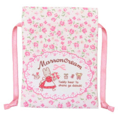 Japan Sanrio Mini Drawstring Bag - Marron Cream : 40th Anniversary Flower Rose
