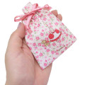 Japan Sanrio Mini Drawstring Bag - Marron Cream : 40th Anniversary Flower Rose - 2