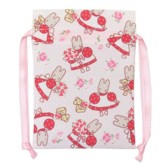 Japan Sanrio Mini Drawstring Bag - Marron Cream : 40th Anniversary Flower Rose B