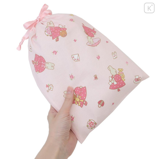 Japan Sanrio Mini Drawstring Bag - Marron Cream : Pink - 2