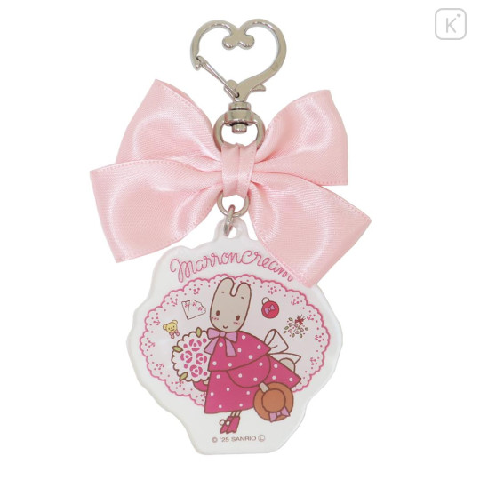Japan Sanrio Acrylic Keychain - Marron Cream : Ribbon Heart - 1