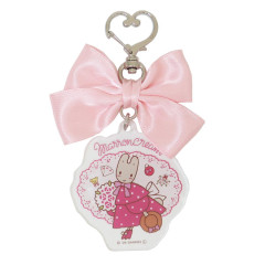 Japan Sanrio Acrylic Keychain - Marron Cream : Ribbon Heart