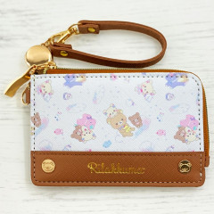 Japan San-X Pass Case Card Holder & Coin Case & Reel - Rilakkuma : Rocking Horse Brown