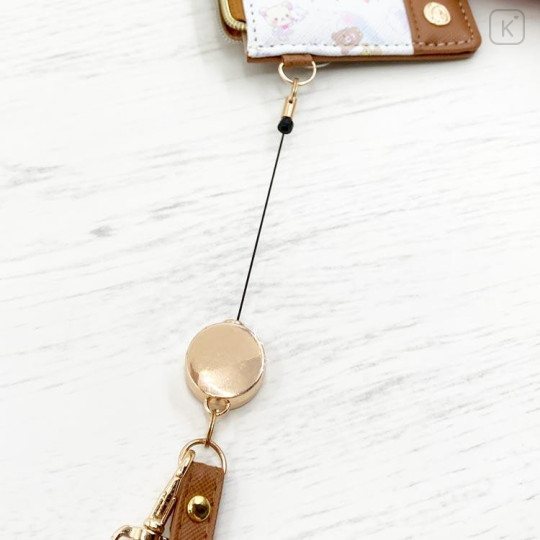Japan San-X Pass Case Card Holder & Coin Case & Reel - Rilakkuma : Rocking Horse Brown - 5