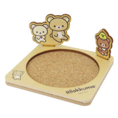 Japan San-X Cork Coaster With Ornaments - Rilakkuma : Relax