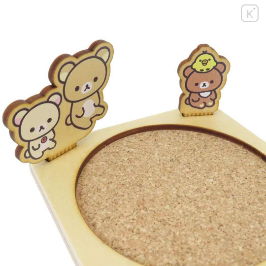 Japan San-X Cork Coaster With Ornaments - Rilakkuma : Relax - 2
