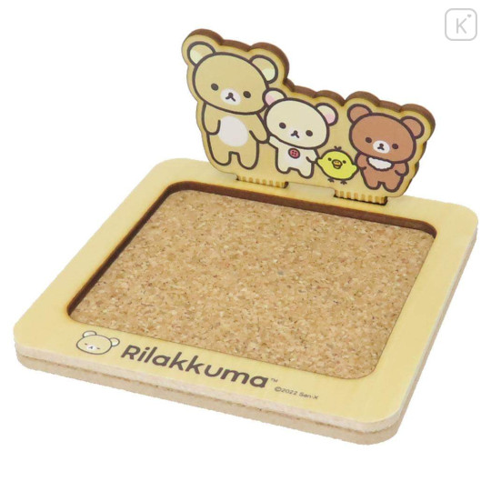 Japan San-X Cork Coaster With Ornaments - Rilakkuma : Hand In Hand - 1