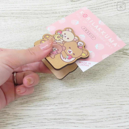 Japan San-X Memo Clip Stand - Rilakkuma : Strawberry - 3