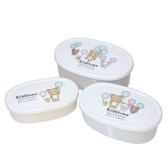 Japan San-X Nesting Food Storage Container Set - Rilakkuma : Balloon Party