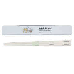 Japan San-X Chopsticks 18cm with Case - Rilakkuma : Balloon Party Blue