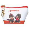 Japan Monchhichi Triangular Mini Pouch - White Red - 1