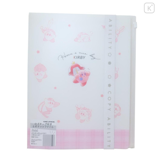 Japan Kirby 6 Pockets A4 Index File Holder - Kirby : Copy Ability Pink - 1