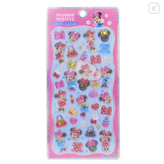 Japan Disney Bonbon Drop Seal 3D Sticker - Minnie : Pink - 1