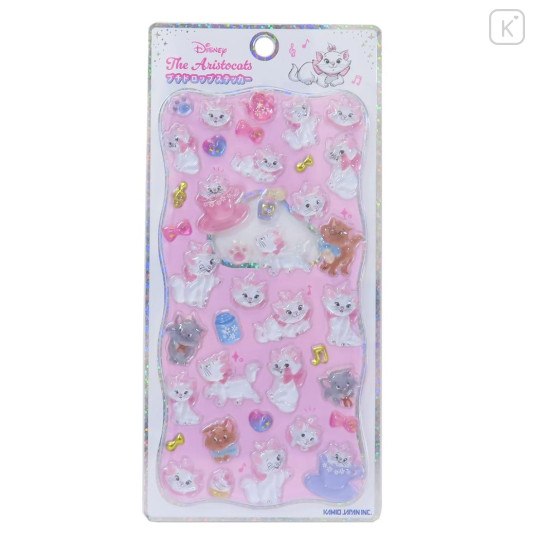 Japan Disney Bonbon Drop Seal 3D Sticker - Marie : Pink - 1