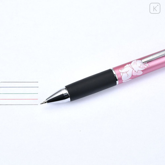 Japan Disney Store Jetstream 4&1 Multi Pen + Mechanical Pencil - Marie : White Kitten Metallic Pink - 6