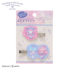 Japan Sanrio Acrylic Multi Clip - Little Twin Stars & My Melody : Dolly Mix