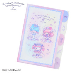 Japan Sanrio 5 Pockets A4 Clear File - Little Twin Stars & My Melody : Dolly Mix