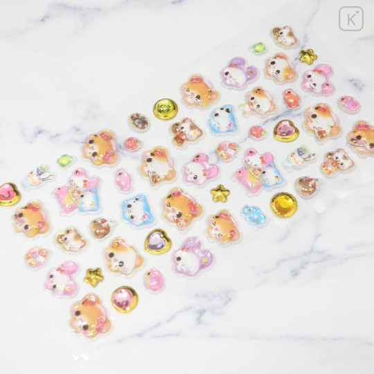 Japan 3D Gold Foil Jewel Sticker - Ham Ham Cafe : Heisei Retro - 2