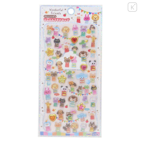 Japan 3D Gold Foil Jewel Sticker - Wonderful Animal Friends - 1