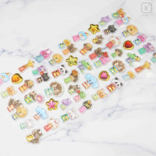 Japan Gold Foil Jewel Sticker - Wonderful Animal Friends - 2